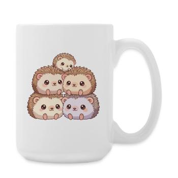 Famille de hérissons câlins - Grande tasse 440 ml - blanc - Droite