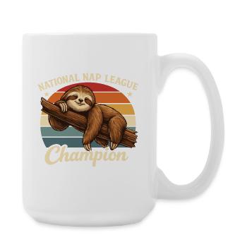 Cadeau paresseux du champion de sieste - Grande tasse 440 ml - blanc - Droite