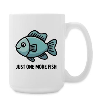 Just One More Fish Cartoon Aquarium Lovers Gift - Large Mug 440 ml - white - Right