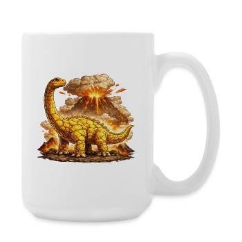 Éruption volcanique du Brontosaurus - Grande tasse 440 ml - blanc - Droite