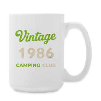 Vintage 1986 – Camping Club Retro Birth Year - Large Mug 440 ml - white - Right