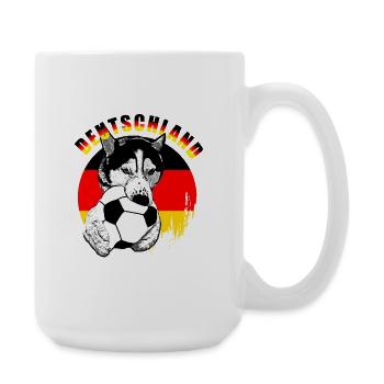 Deutschland Hund mit Fußball - Große Tasse 440 ml - Weiß - Rechts
