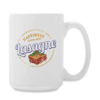 Plat de lasagne Vintage Italie Retro Pasta Design - Grande tasse 440 ml - blanc - Droite