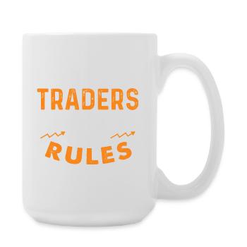 5 Out Of 4 Traders Break Rules Trading Humor - Large Mug 440 ml - white - Right