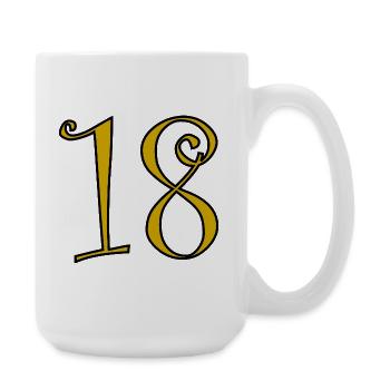 18. 18 YEARS OLD. 18th ANNIVERSARY. 18 BIRTHDAY. - Large Mug 440 ml - white - Right