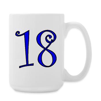 18. 18 YEARS OLD. 18th ANNIVERSARY. 18 BIRTHDAY. - Large Mug 440 ml - white - Right