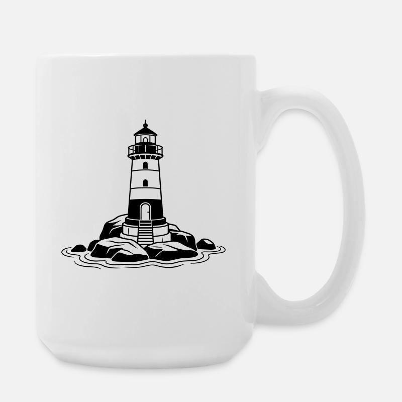 lighthouse - Large Mug 440 ml - white