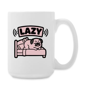 Lazy Pug Dog Bed Introvert - Large Mug 440 ml - white - Right