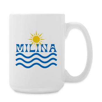Milina Sonne und Wellen - Große Tasse 440 ml - Weiß - Rechts