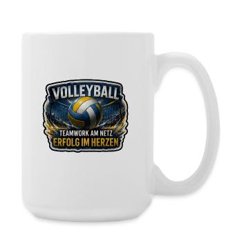 Volleyball – Erfolg im Herzen - Große Tasse 440 ml - Weiß - Rechts