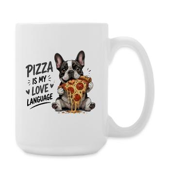 La pizza est mon langage de l’amour bouledogue français - Grande tasse 440 ml - blanc - Droite