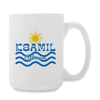 Ksamil Albanien Sonne und Wellen - Große Tasse 440 ml - Weiß - Rechts