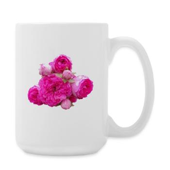 Pink_Garden_Roses_Floral_Art - Grande tasse 440 ml - blanc - Droite