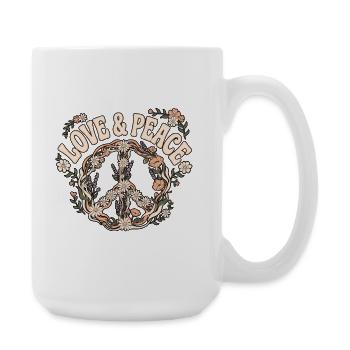 Liebe Und Frieden - Große Tasse 440 ml - Weiß - Rechts
