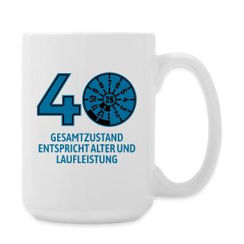 HU Juli 2026 - 40 Jahre - Geburtstag Geschenk - Große Tasse 440 ml - Weiß - Rechts