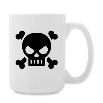 skull, - Large Mug 440 ml - white - Right