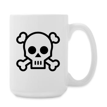 tête de mort pirate - Grande tasse 440 ml - blanc - Droite