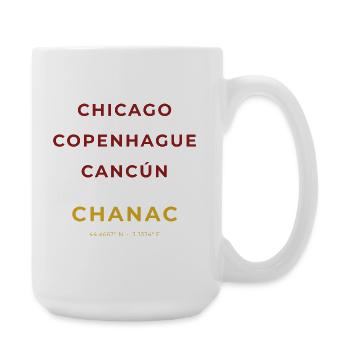 Chanac Lozère - Chicago - Copenhague - Cancùn - Grande tasse 440 ml - blanc - Droite