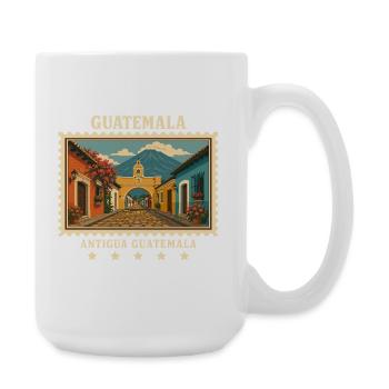 Guatemala Antigua Vintage Reisemarke - Große Tasse 440 ml - Weiß - Rechts