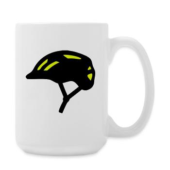 Bicycle Helmet Silhouette - Large Mug 440 ml - white - Right