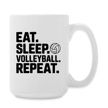 Mange. Dors. Volley. Répétez. - Grande tasse 440 ml - blanc - Droite