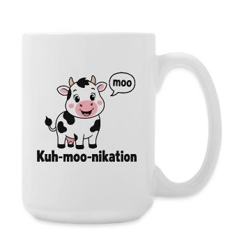  Kuh Moo Nikation Lustige Kuh Für Kinder Bauernhof - Große Tasse 440 ml - Weiß - Rechts