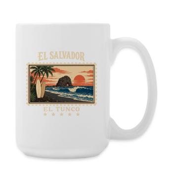 El Salvador El Tunco Vintage Reisemarke - Große Tasse 440 ml - Weiß - Rechts
