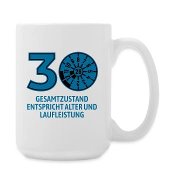HU August 2026 - 30 Jahre - Geburtstag Geschenk - Große Tasse 440 ml - Weiß - Rechts