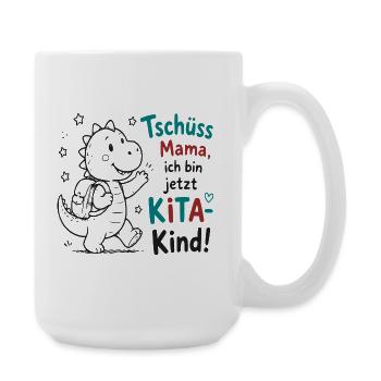 Abschiedsdino KiTa Motiv - Große Tasse 440 ml - Weiß - Rechts