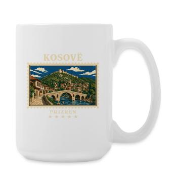 Kosovo Prizren Vintage Reisemarke - Große Tasse 440 ml - Weiß - Rechts