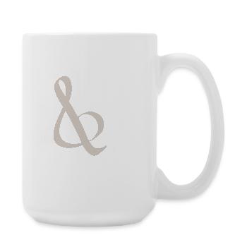 Brauner Ampersand im Punktmuster - Große Tasse 440 ml - Weiß - Rechts