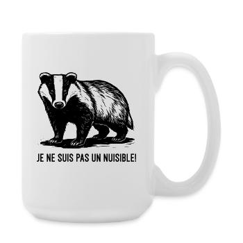 Blaireau Engagé – "Je ne suis pas un nuisible" - Grande tasse 440 ml - blanc - Droite