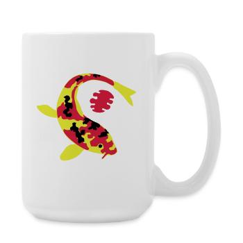Abstract fish in bright colors - Large Mug 440 ml - white - Right