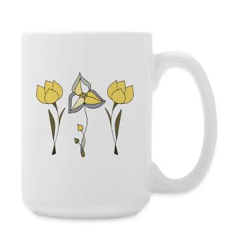 Fleur - Grande tasse 440 ml - blanc - Droite