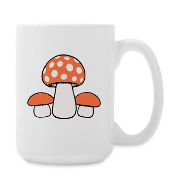3 Pilze Drei Gruppe Gepunktet Familie Fungi Natur - Große Tasse 440 ml - Weiß - Rechts