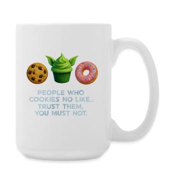 Lustiges Cookie Donut Muffin Shirt für süße Liebhaber - Große Tasse 440 ml - Weiß - Rechts