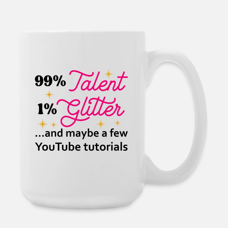 Talent Glitter Étoiles Script - Grande tasse 440 ml - blanc