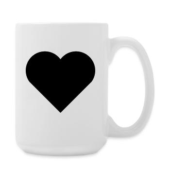 Herz - Große Tasse 440 ml - Weiß - Rechts