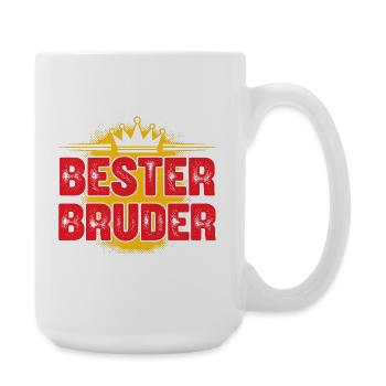 Bester Bruder Krone Design - Große Tasse 440 ml - Weiß - Rechts