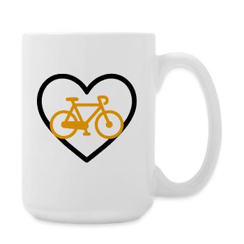 Cycling Heart Bicycle Sport Passion - Large Mug 440 ml - white - Right
