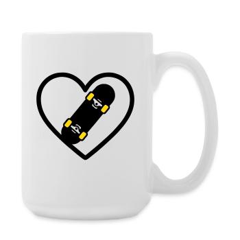 Skateboard Coeur Sport Street Passion - Grande tasse 440 ml - blanc - Droite