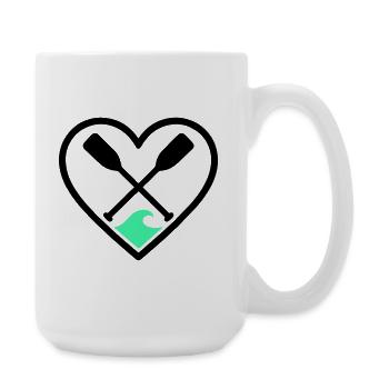 Kanu Kajak Herz Paddel Welle Sport Natur - Große Tasse 440 ml - Weiß - Rechts