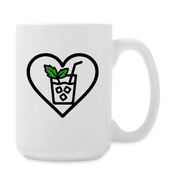 Mojito Heart Cocktail Mint Summer Drink - Large Mug 440 ml - white - Right