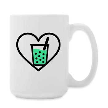 Bubble Tea Heart Boba Drink Sweet Trend - Große Tasse 440 ml - Weiß - Rechts