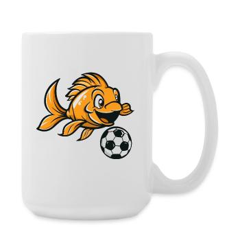 Goldfisch Kicker mit Fußball - Große Tasse 440 ml - Weiß - Rechts