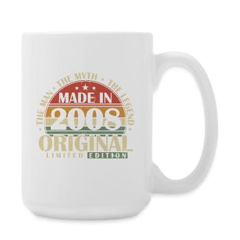 Original 2008 Vintage Vintage Birthday Retro - Large Mug 440 ml - white - Right