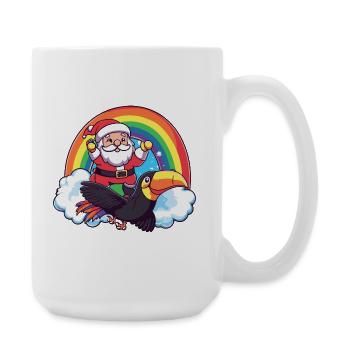Toucan Bird Santa Claus Christmas - Large Mug 440 ml - white - Right
