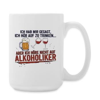 Toast drôle avec bière et vin - Grande tasse 440 ml - blanc - Droite