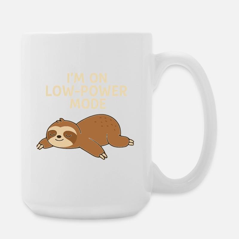 Sleep Sloth: Low Power Mode - Large Mug 440 ml - white