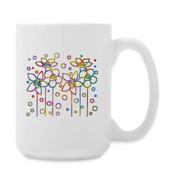 Blumen - Große Tasse 440 ml - Weiß - Rechts